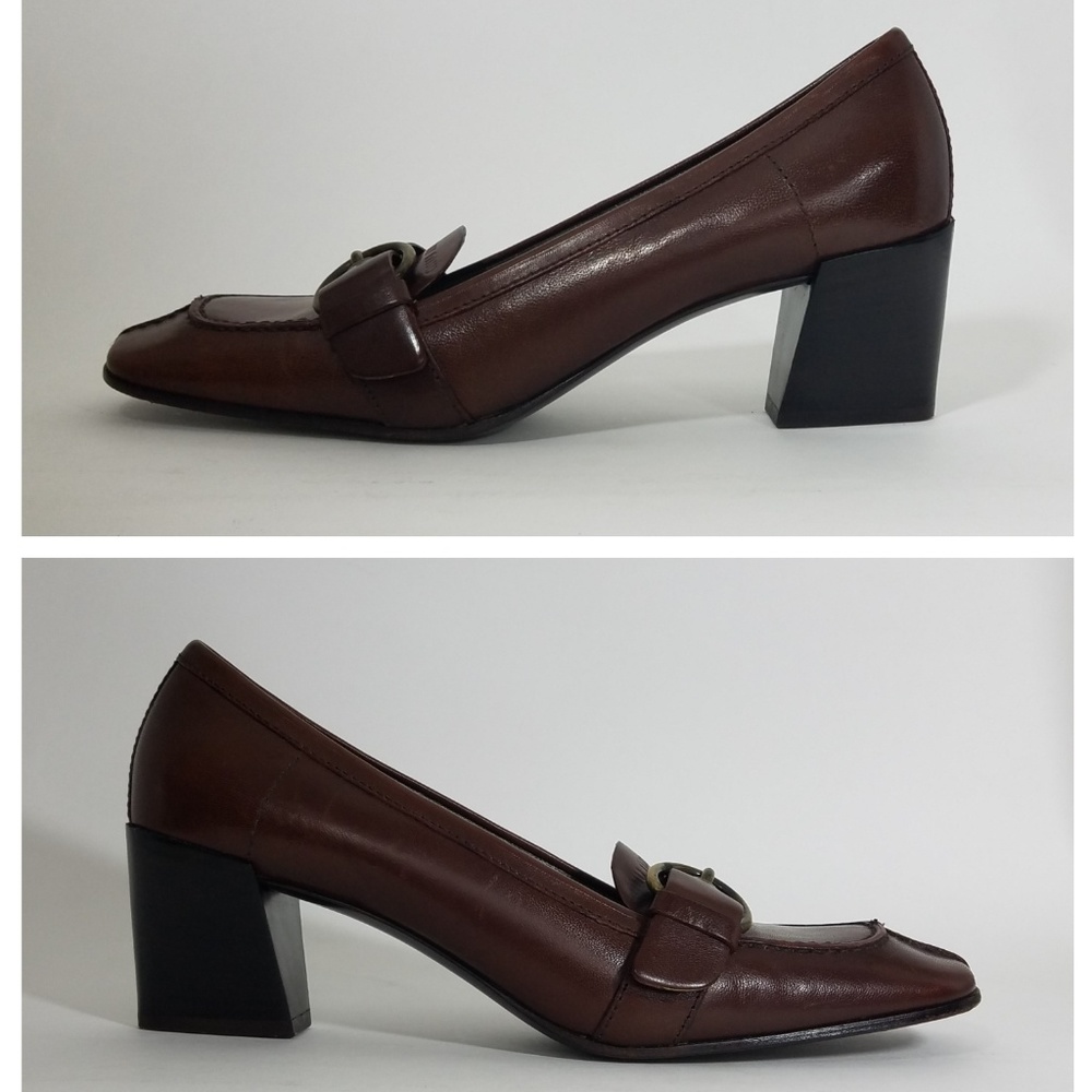 SOLD DIFFNT SITE MIU MIU Prada Heeled Logo Loafers - Picture 4 of 8